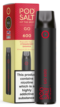 POD SALT GO600 Disposable Pod Device 460mAh (Strawberry Banana 2% Nikotyny)